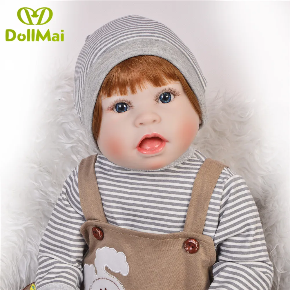 Кукла реборн DollMai 23 дюйма силиконовая виниловая Кукла-младенец Реалистичная для