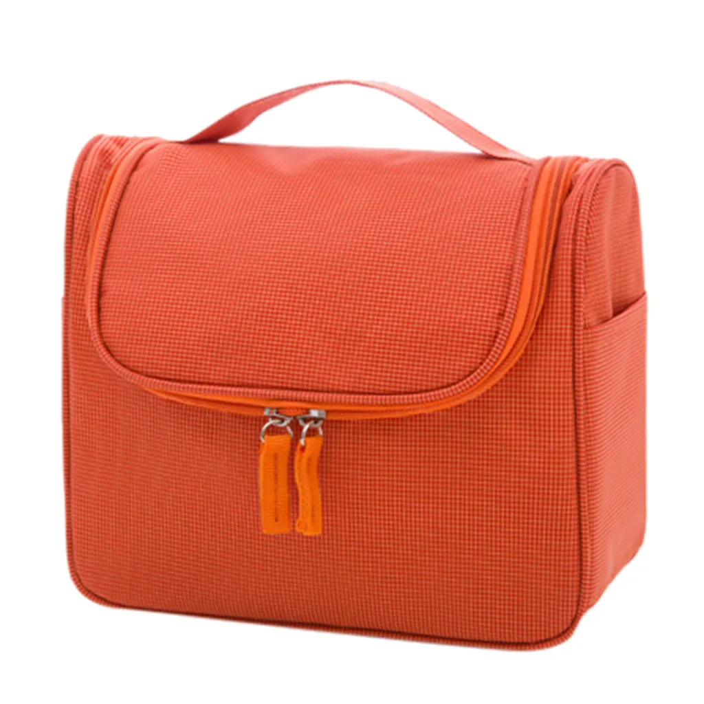 Orange Однотонная косметическая сумка в Корейском стиле, женская косметичка, косметичка для туалетных принадлежностей, водонепроницаемая косметичка, Прямая поставка# L5 - Color: Orange