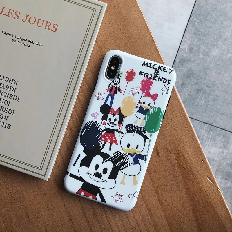 Мультяшный дудлинг Микки и Минни для iPhone Xs XR Max Чехол мобильного телефона 6s 7 8 Plus