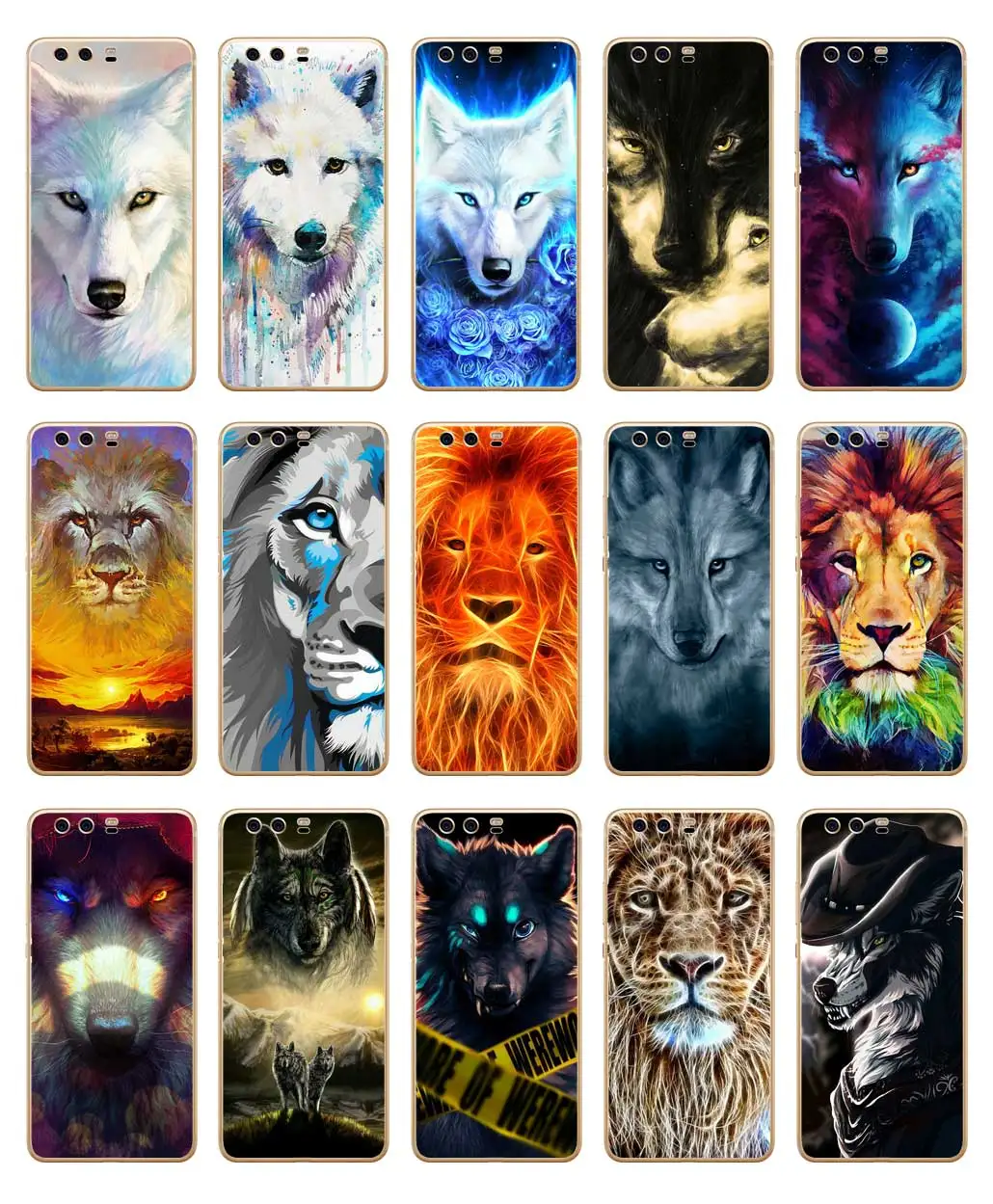Мягкий силиконовый чехол из ТПУ DREAMFOX L611 Wolf And Lion для Huawei P8 P9 P10 Lite Plus 2017 Honor 8 Pro 9 6X |