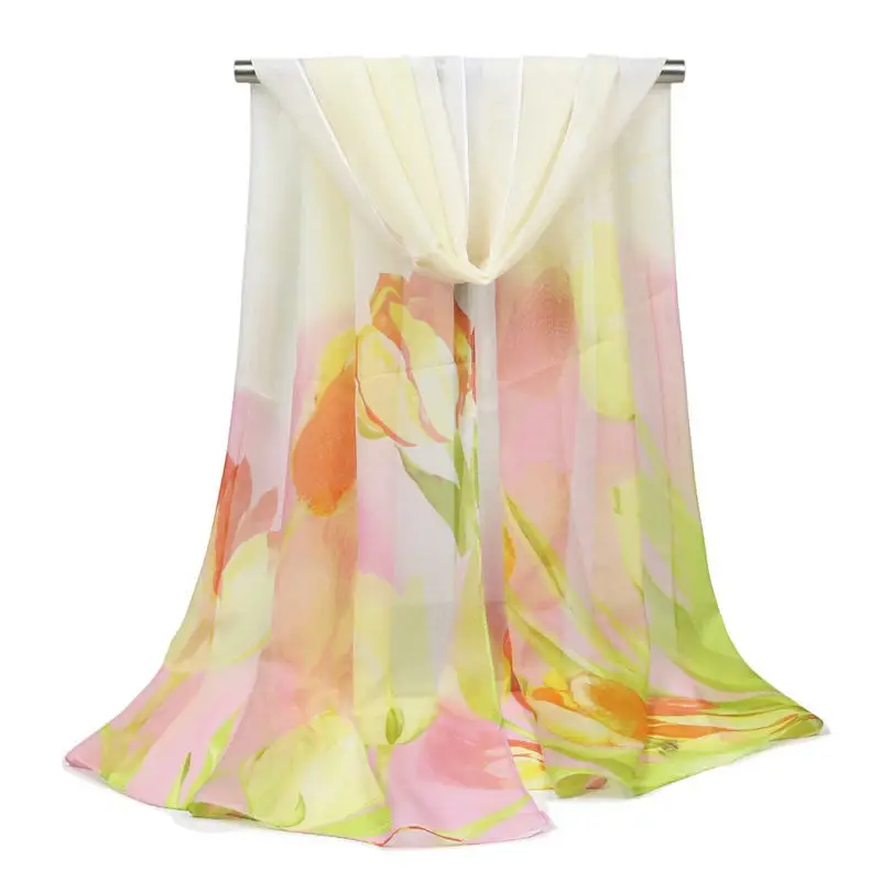 1 шт. модный шарф-шаль шифон блестящий Омбре хиджаб шейный теплый шелковый шарф