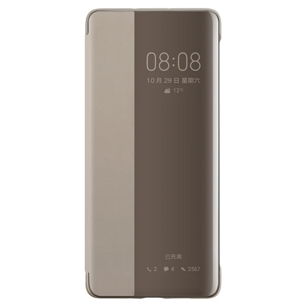 Khaki Чехол для HUAWEI P30 Pro,, официальный, умный, защитный чехол для HUAWEI P30, чехол с окошком, флип, кожаный, P30/P30pro, чехол - Цвет: Khaki