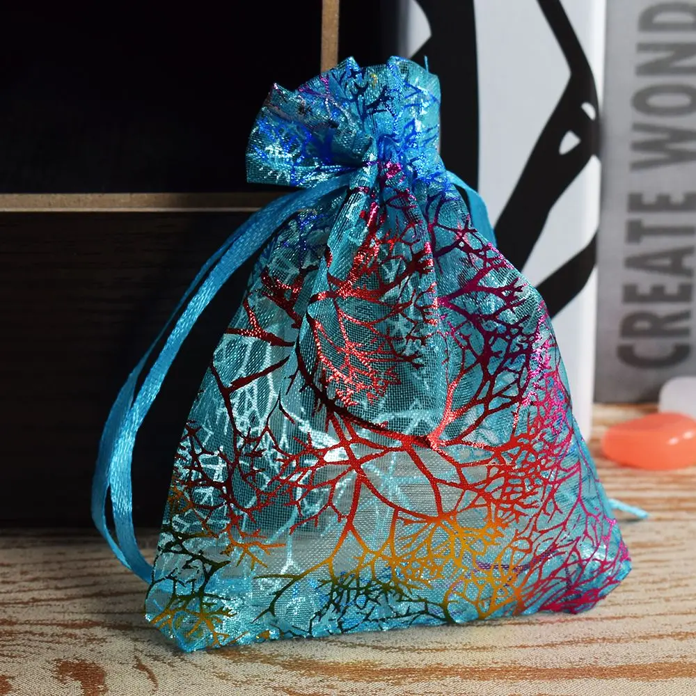 

25 Sheer Coralline Organza Jewelry Pouch Wedding Party Favor Gift Bags Wedding Birthday Cookie Candy Gift Packaging Bag Romantic