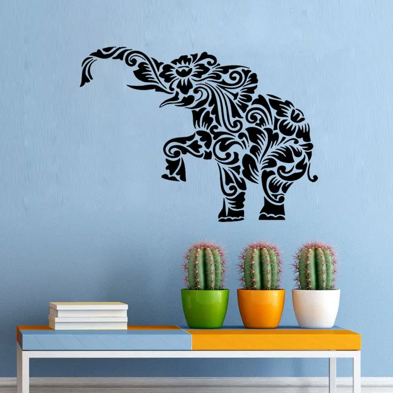 Настенная Наклейка горячая Распродажа Ganesha этнический цветочный Индийский Слон