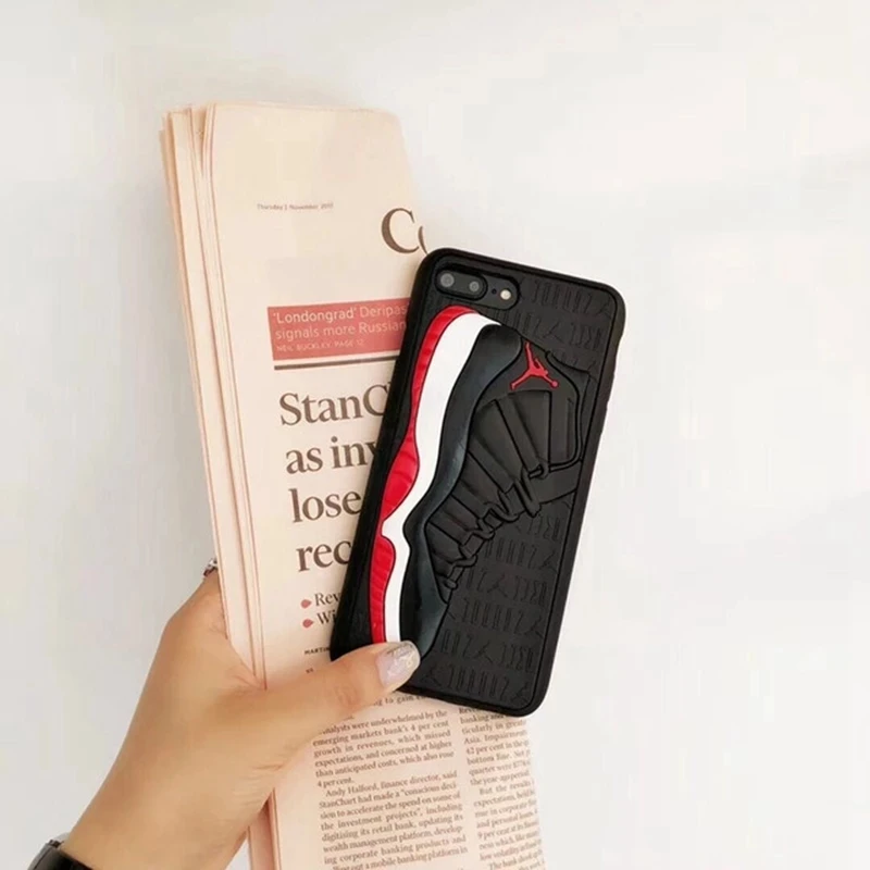 New 3D Jordan air AJ Basketball shoes pattern Soft TPU cover case for iphone 6 6S 7 8 Plus X XS XR MAX phone funda |