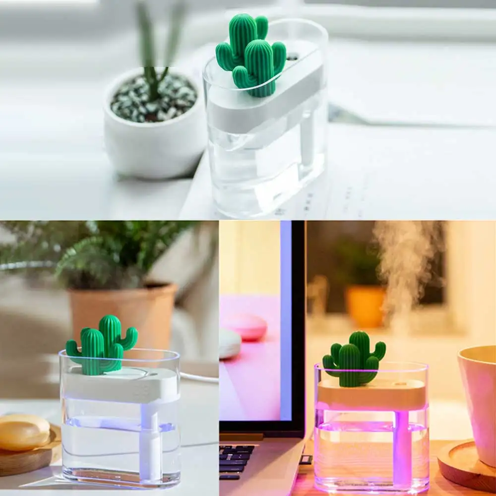 160 мл ультразвуковой увлажнитель воздуха Чистый кактус цветной свет USB диффузор