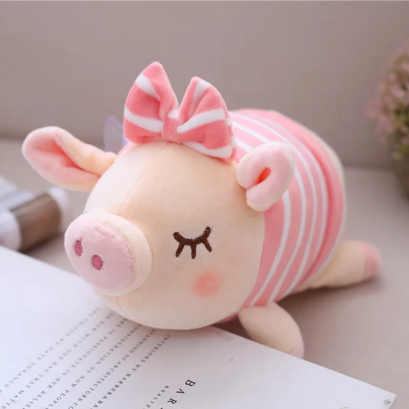 Kawaii розовый бант поросенок Мягкие плюшевые игрушки подушка милый Ститч кукла