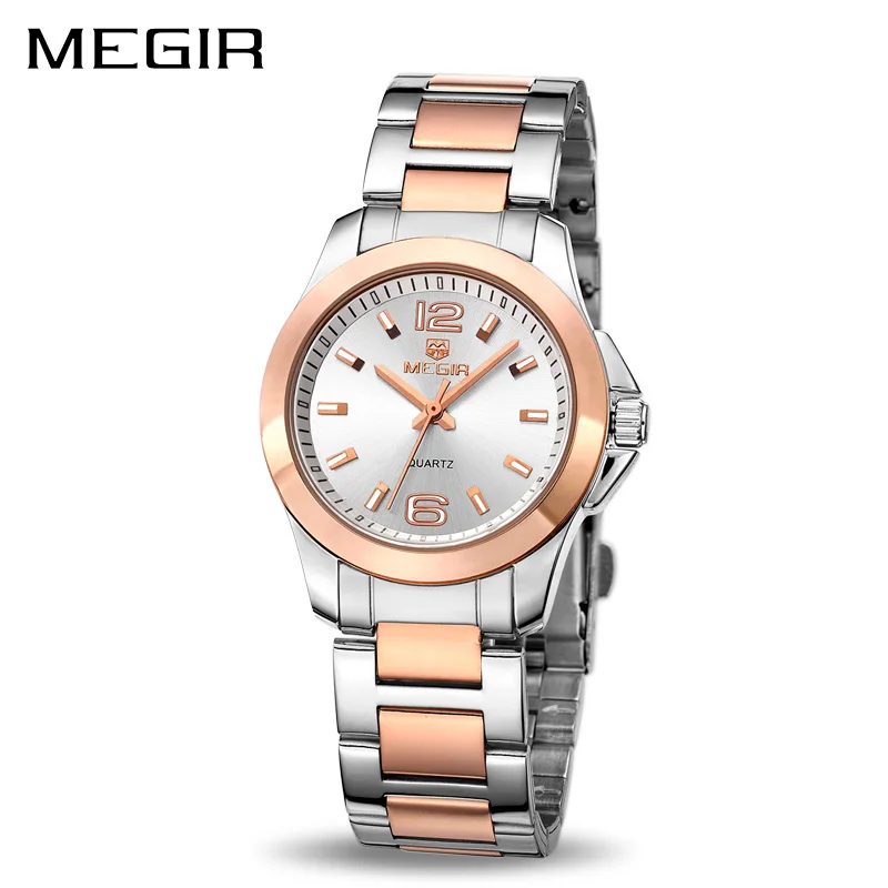 MEGIR модные женские часы Relogio Feminino брендовые Роскошные влюбленные кварцевые