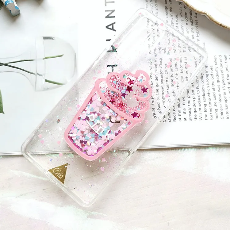 Case For Huawei P30 proP20 lite P10 P9 P8 P smart Plus selfie Cute Blingbling Ice Cream Glitter Quicksand Soft Back cover |