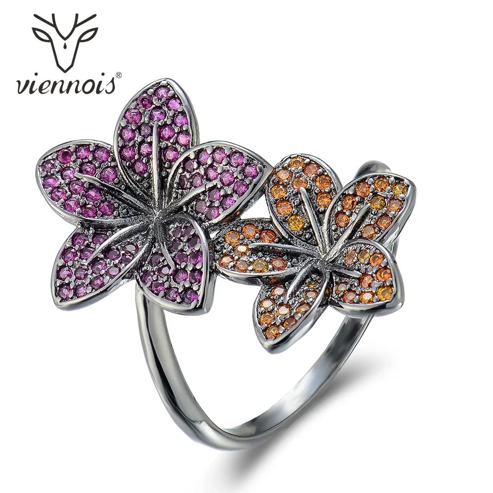 Viennois Винтаж серебро Цвет Медь палец кольцо для Для женщин циркон проложили ful