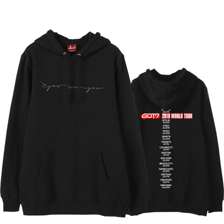 fleece Kpop got7 глаза на вас мировой Тур концерт всех городах печать пуловер толстовки унисекс я got7 флис/тонкий свободная Толстовка - Цвет: fleece