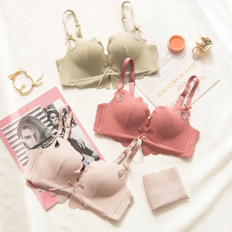 Новинка бесшовное женское нижнее белье комплект с бюстгальтером простой