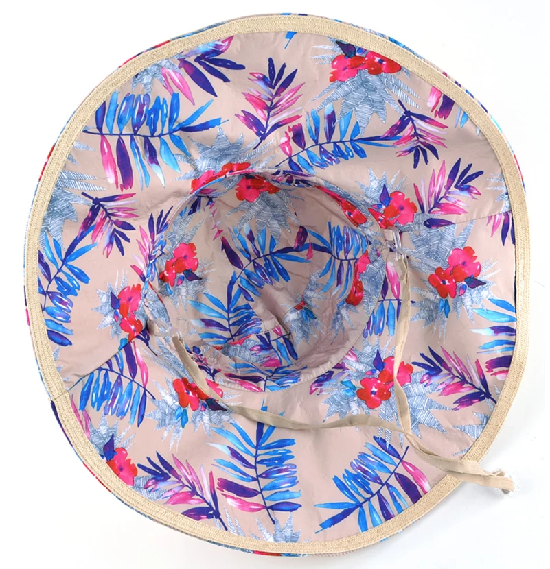 шляпа пляжная летние Летние шляпы для женщин цветочным узором и сплошные цвета