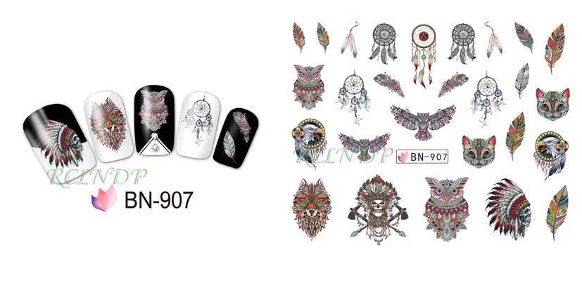 Наклейка для ногтей художественное украшение слайдер Ловец снов Сова Летучая