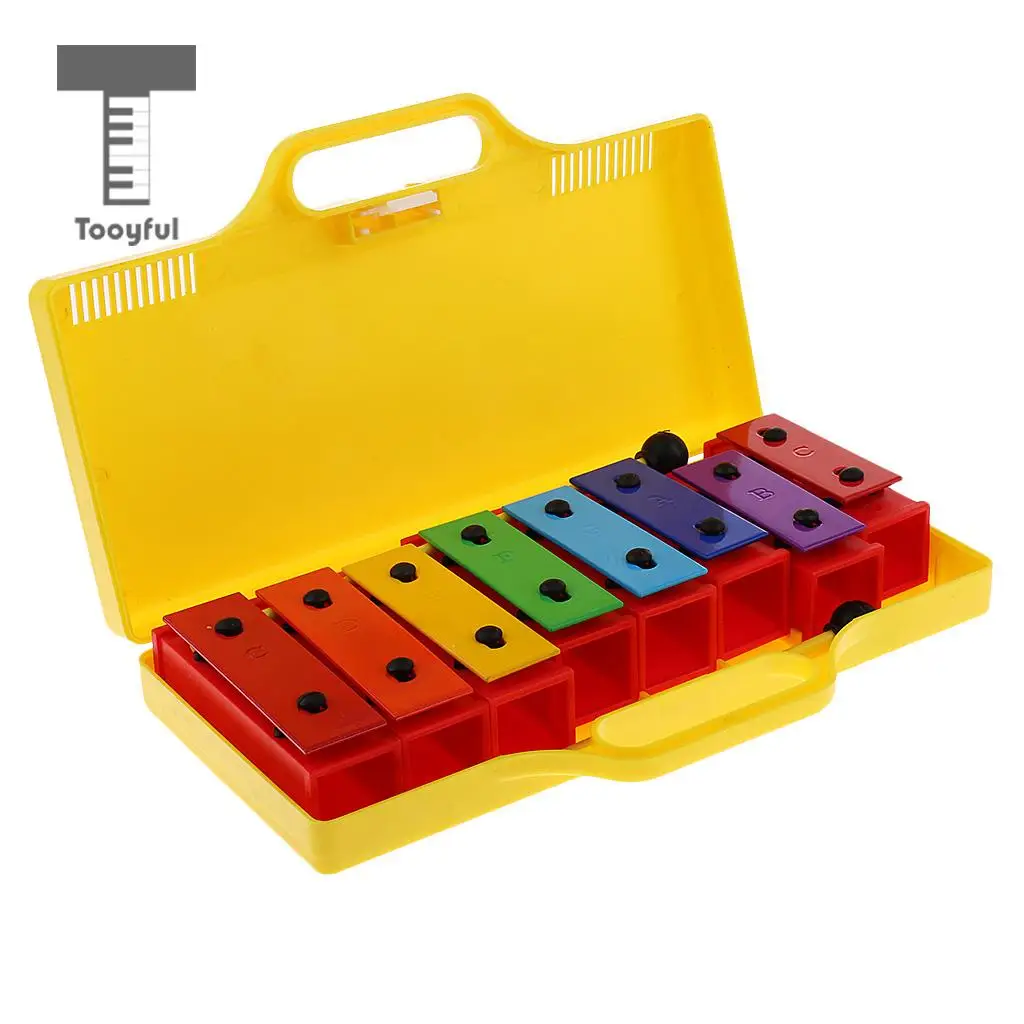 MagiDeal 1 набор 8 тонов полихромовый ксилофон Glockenspiel DIY Звук кирпич ритм игрушки для