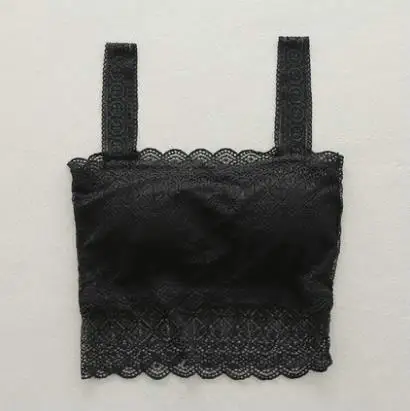 black with chest pad Обернутый грудь нижнее белье женщин Кружева Труба Топы пункт Нижнее белье Короткие для женщин, Труба Топы Бюстгальтер, анти-опорожнение, мода Бесшовные бюстгальтеры - Цвет: black with chest pad