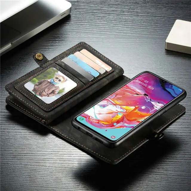 Coque для samsung A20 A20E A30 A40 A50 A70 A80 A90 съемный кошелек чехол 2 в 1 съемный кожаный чехол с откидной крышкой на магните чехол