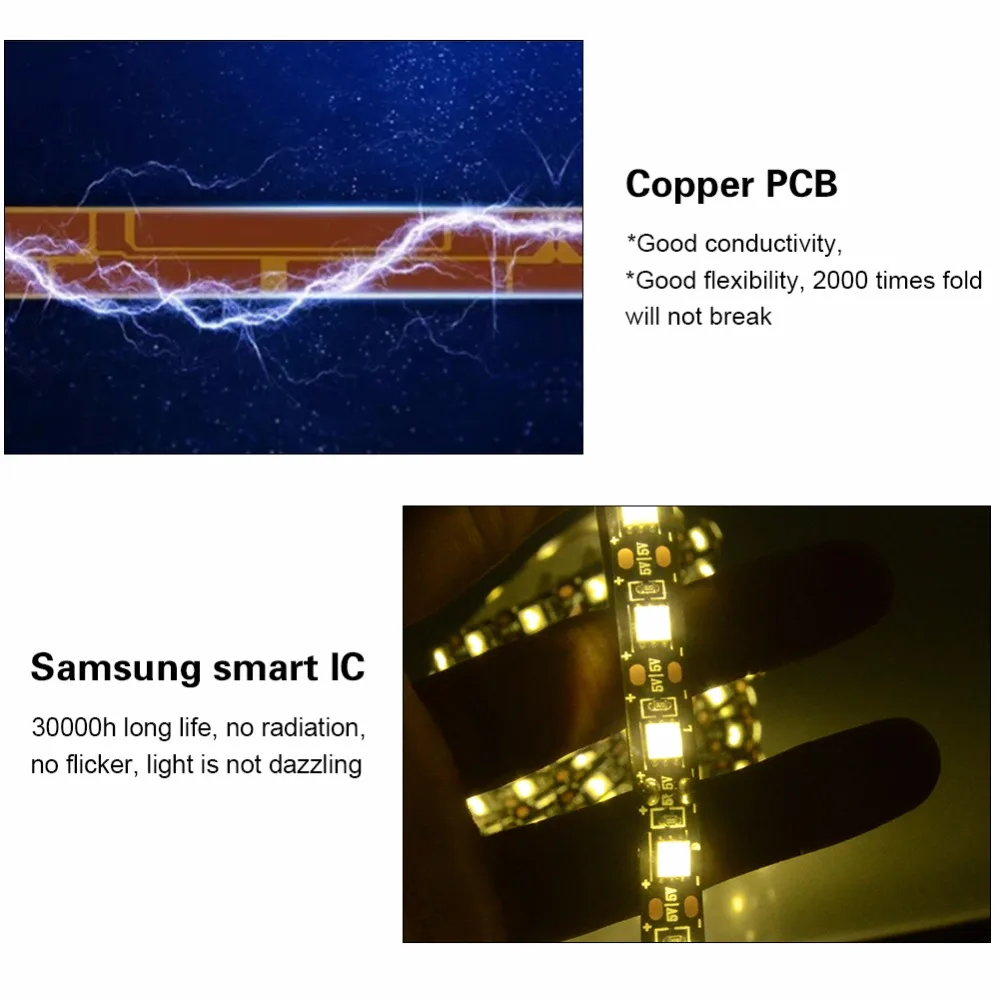 5050SMD Светодиодная лента DC 5 V USB светодиодный свет через 24Key пульт дистанционного