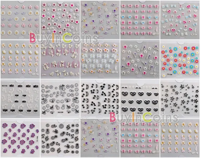 bargainium Helpful! Sparkling 3D Nail Art Sticker Decal Flower Makeup Tips Hottest! | Красота и здоровье