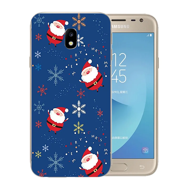 Чехол для Samsung J3 2017 силиконовый чехол J330F мягкий ТПУ с 3D принтом Веселый X'MAS узор