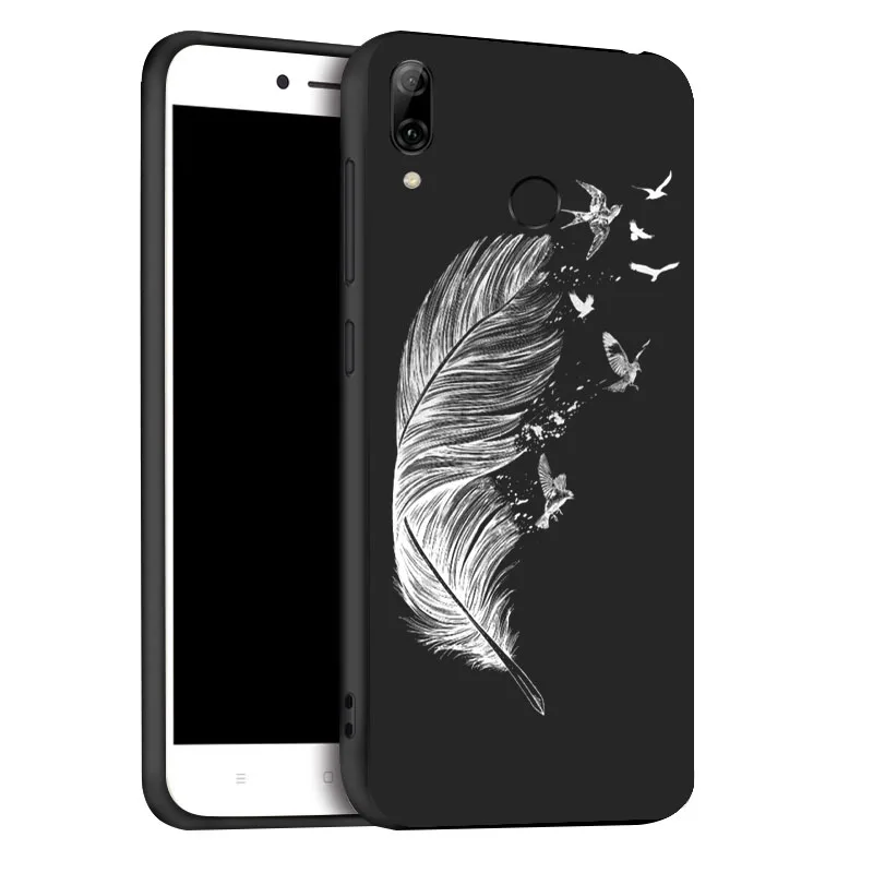P Smart чехол s для huawei P Smart чехол 3D Окрашенный черный чехол для huawei Y7 Y6 Y5 Prime Y9 Чехлы бампер