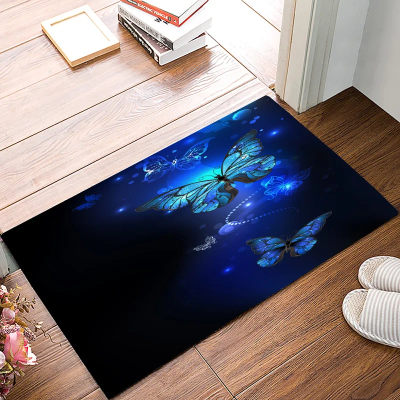 Dear House Doormat Night Butterfly Bathroom Mat Outside Waterproof Shoes Scraper Entryway Rug Home | Дом и сад