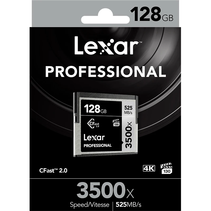 Lexar Professional 535 МБ/с./с 3500x высокоскоростная CFast карта памяти 32 Гб 64 128 ГБ 256 512 для 3D 4K Full