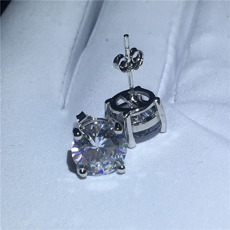 Модные теннисные Earrring 9 мм AAAAA Циркон cz 925 серебро обручальные серьги гвоздики для
