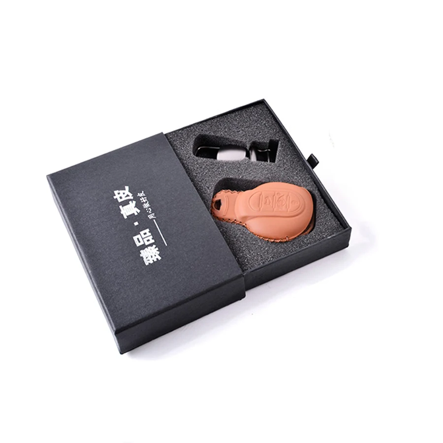 Автомобильный стильный мини кожаный чехол для ключей без ключа с дистанционным