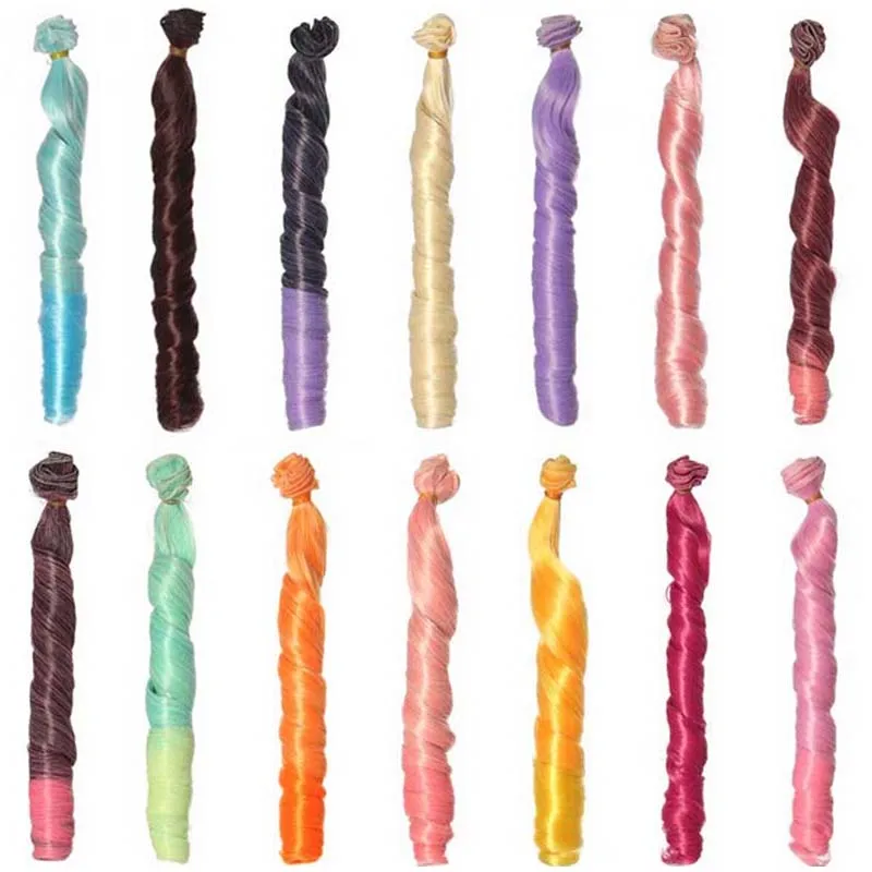 

8PCS/LOT Wholesale DIY Synthetic Doll Hair Accessories Curly 1/3 1/4 1/6 BJD SD Wig 25CM