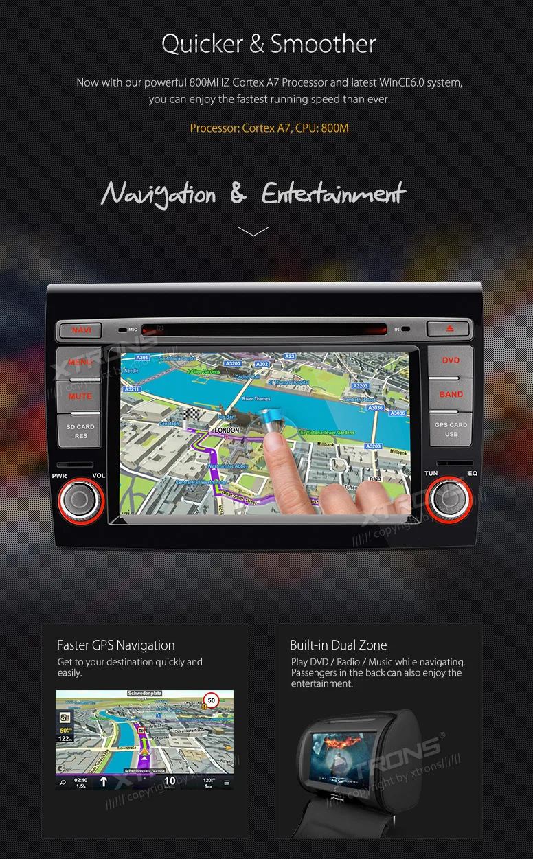 XTRONS 7 ''автомобильный dvd-плеер 2 din радио gps навигация руль для FIAT BRAVO 198 2007 2008 2009 2010 2011 2012 2013
