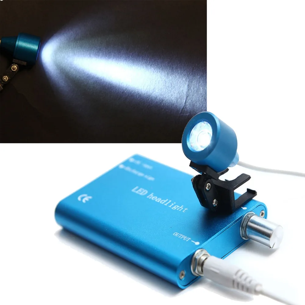 Brand New BLUE Dentist Dental Surgical Medical Binocular Loupes 3.5X 420mm Optical Glass Loupe + LED Head Light Lamp | Инструменты