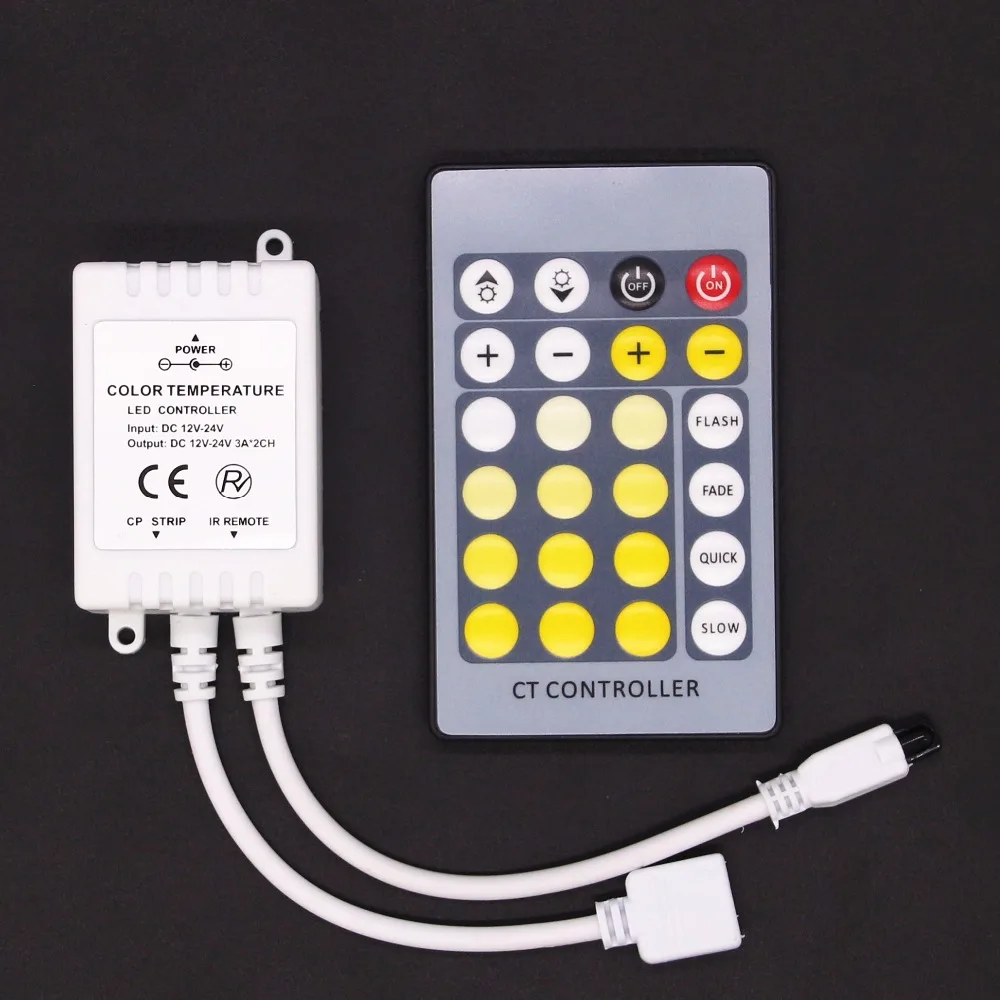 DC 12V 24V контроллер цветовой температуры IR 24Key 4Pins пульт дистанционного управления