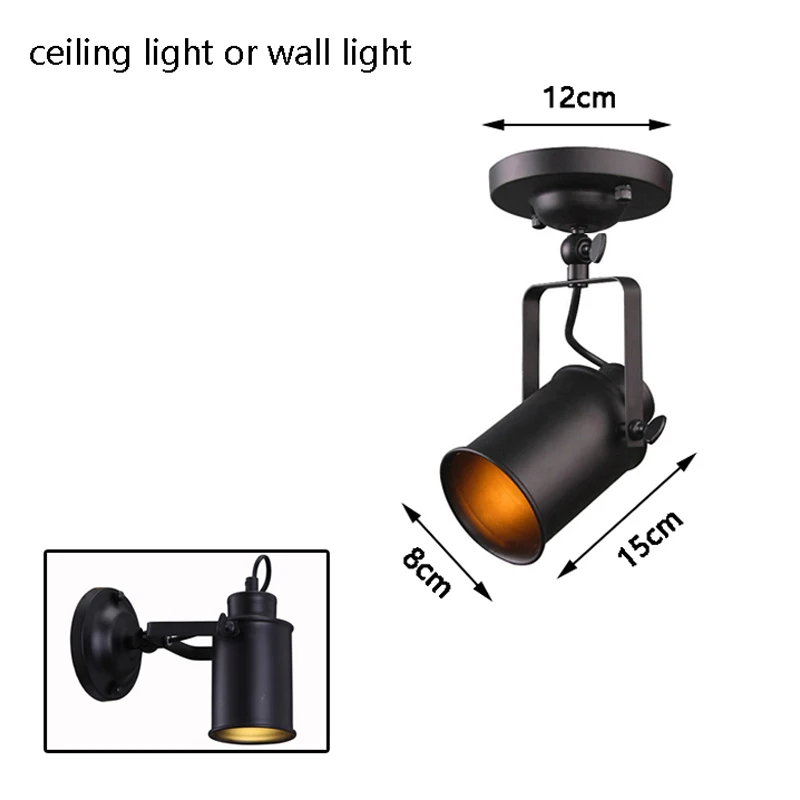 Винтажные Регулируемые промышленные металлические светильники E27 ретро Кантри