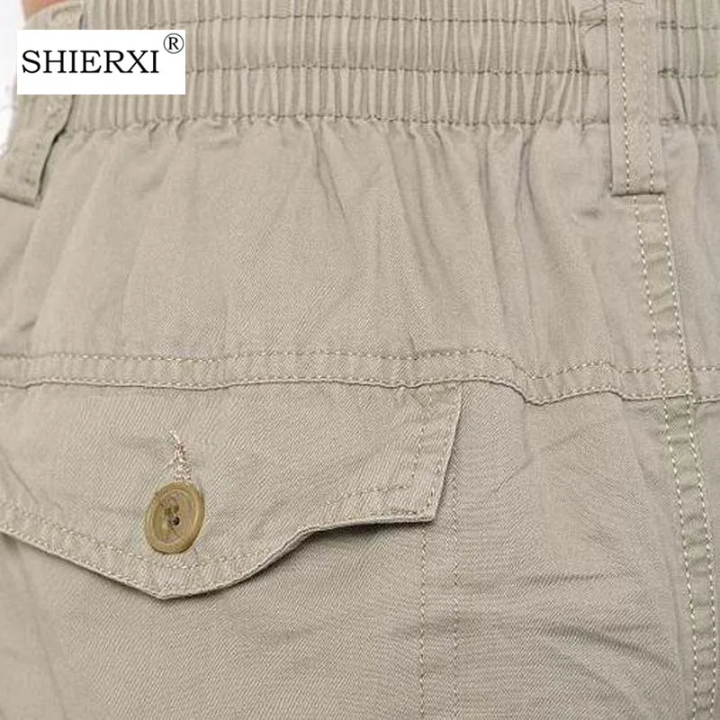 Новинка весны лета размера плюс для мужчин брюки карго хлопковые свободные