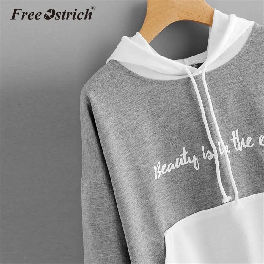 Женский джемпер с капюшоном FREE OSTRICH разноцветная толстовка длинными рукавами в