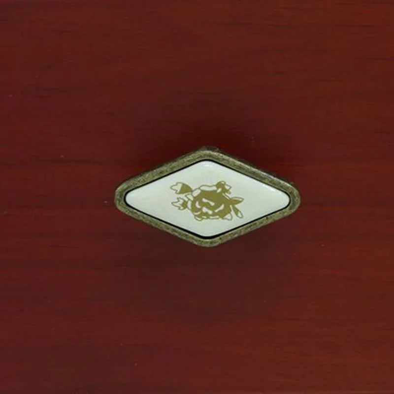

diamond shape ceramic furniture knobs bronze drawer shoe cabinet pull knob 16mm antique brass dresser cupbord door handles