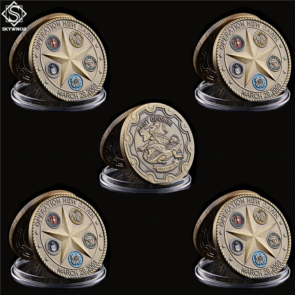 5 шт. бронзовая Боевая операция по борьбе с Ираком 2003 г.|Безвалютные монеты| |
