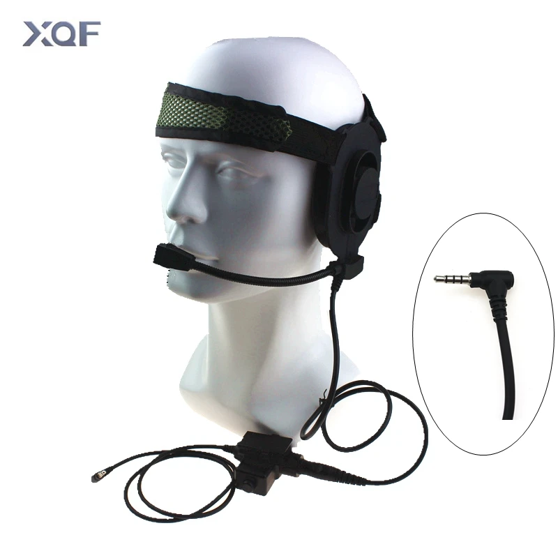 Tactical Bowman Elite II Radio Headset Earpiece With U94 Style PTT For Walkie Talkie Yaesu Vertex VX-3R VX-110 FT-10R Radio