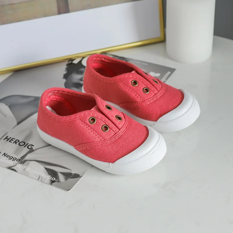 watermelon red Детская повседневная обувь; парусиновые кроссовки конфеты Цвета Туфли без каблуков для малышей, мальчиков и девочек; мягкая дышащая Лидер продаж обувь - Цвет: watermelon red