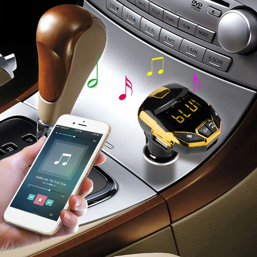 Беспроводной Bluetooth зарядное устройство FM передатчик модулятор Автомобильный