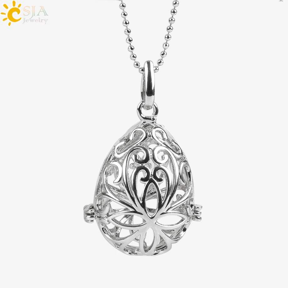 CSJA 26 бусины из натурального камня полый резной круглый шар яйцо Сова Птица