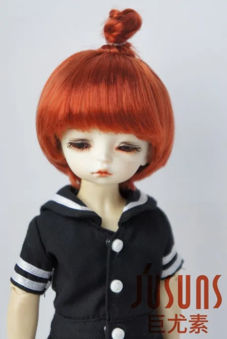 Carrot red JD363 6-7 дюймов 16-18 см синтетический мохер кукольные парики 1/6 YOSD Updo BJD волосы - Цвет: Carrot red