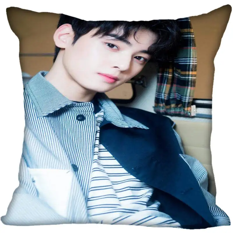 

Популярная наволочка Fan Xi KPOP Astro Cha EunWoo с принтом квадратная наволочка домашние декоративные атласные Наволочки на молнии (одна сторона)