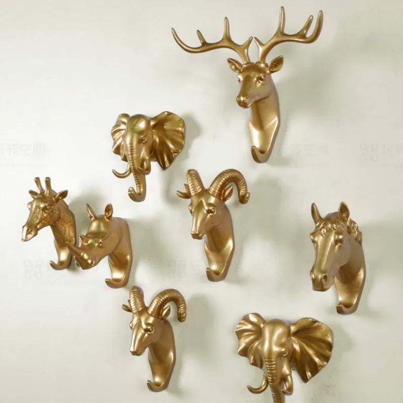 Животный узор Творческий золотистые крючки европейский стиль декоративные ключ