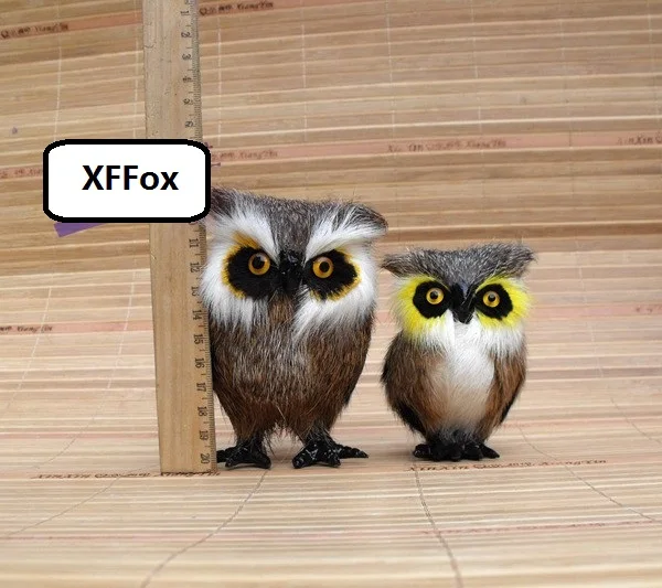Пара милых реалистичных моделей крыльев совы пластиковые и пушистые куклы