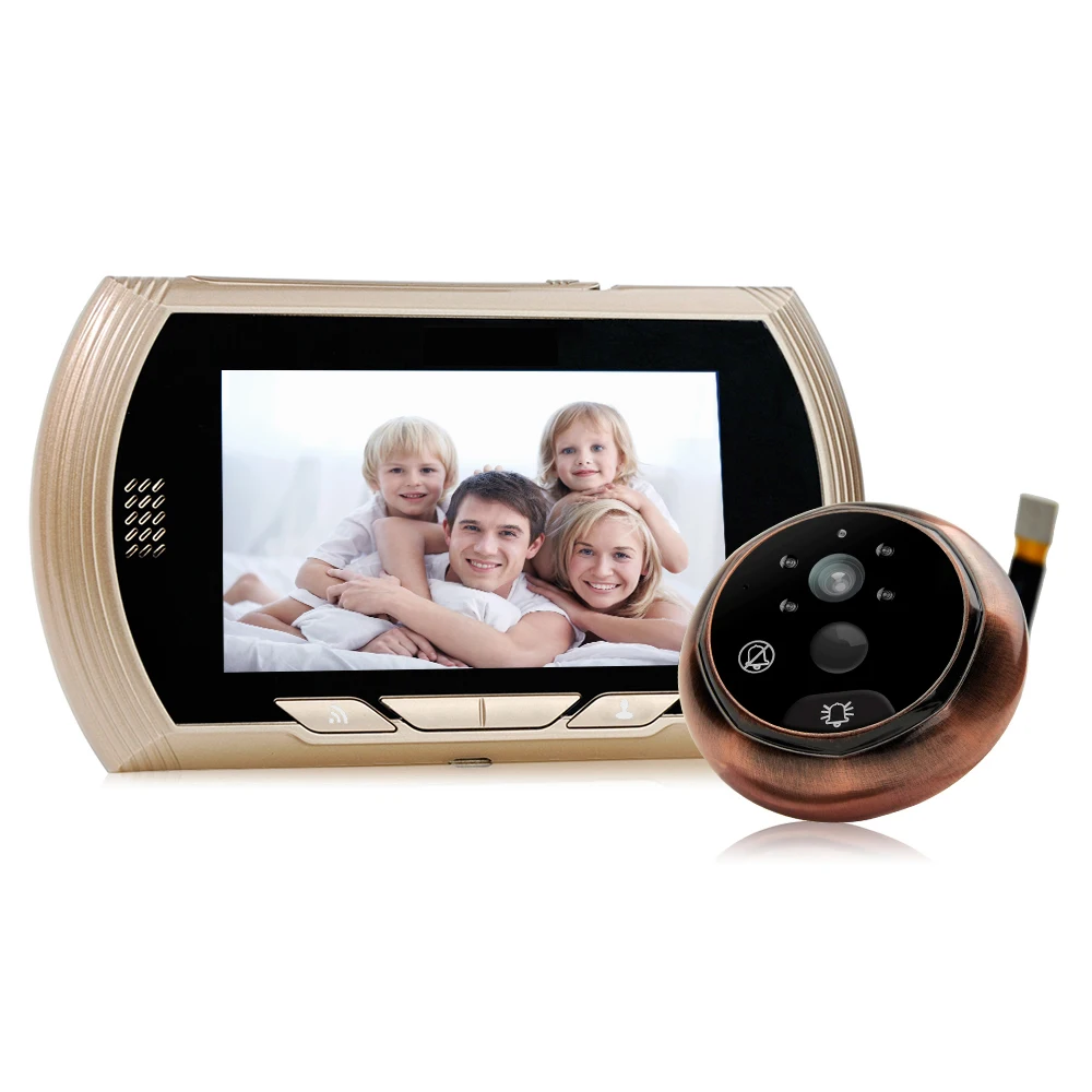 Danmini HD цветной экран умный дверной звонок зритель 4,3 дюймов цифровой дверной глазок зритель камера дверной глаз инфракрасное ночное видение