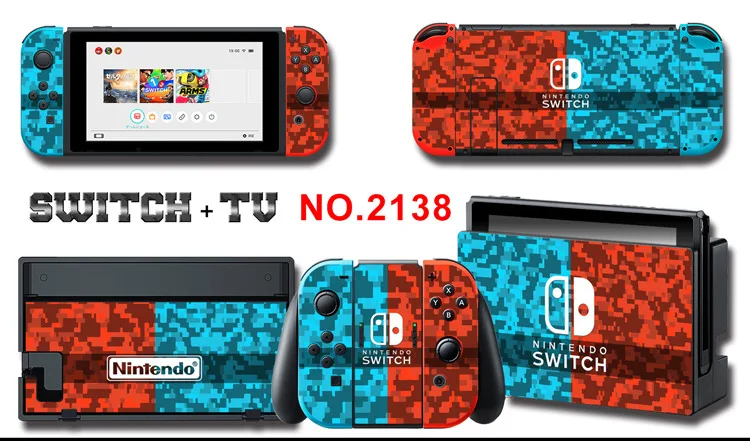 Для nintendo Switch Pain sticker консоль Dock Joy Con полное покрытие цветной бумажной кожи Закаленное стекло протектор экрана от 2000-2305
