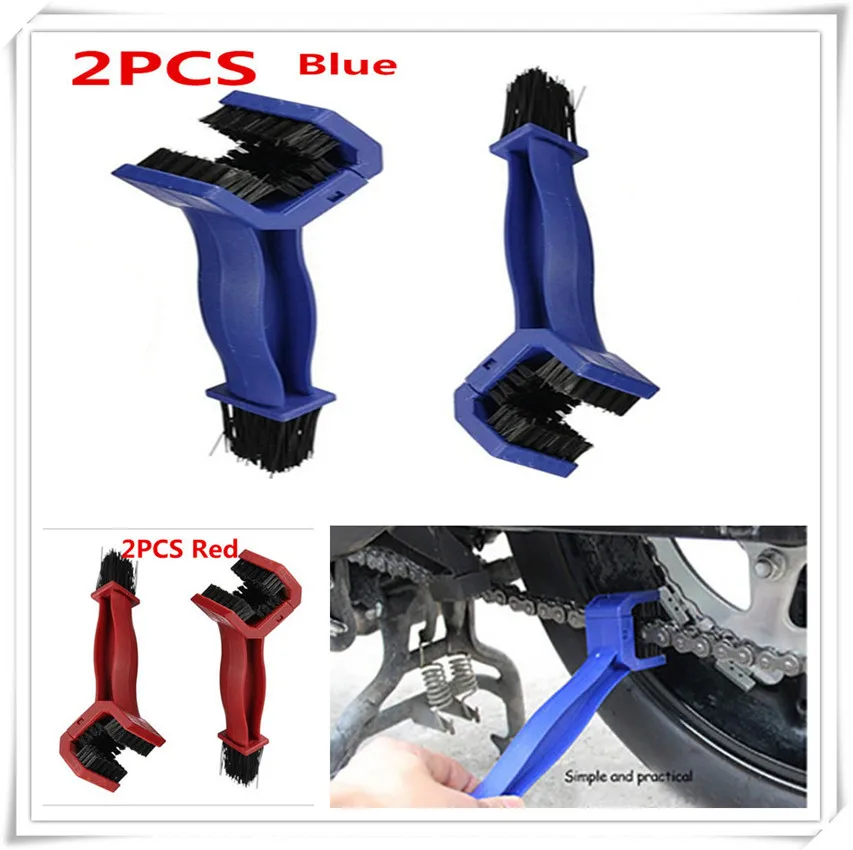 

2pcs Scrubber Motorcycle blue bike set kit Gear Chain Brush Cleaner Tool For HONDA VTR1000F FIRESTORM CBR125R CBR300R CB300F FA