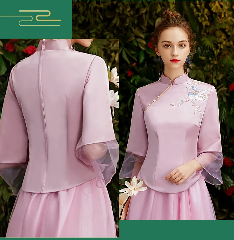 

Tiktok style Chinese traditional Evening Dresses long Embroidery prom dress senior graduation prom gown 2019 Vestido De Noiva